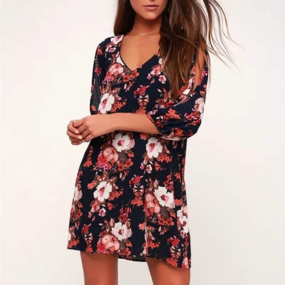 Lulus Shifting Dears Floral Shift Dress
